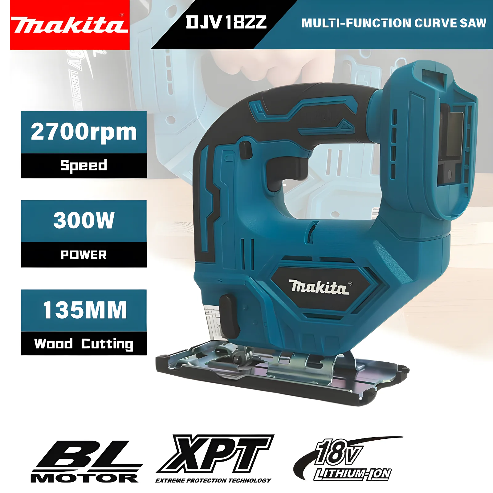 Makita DJV182Z Brushless 18V 340W Jigsaw Electric Jig with Saw Blade Cordless Barrel Handle Jigsaw without Battery DJV182
Makita DJV182Z Brushless 18V 340W Jigsaw Electric Jig with Saw Blade Cordless Barrel Handle Jigsaw without Battery DJV182