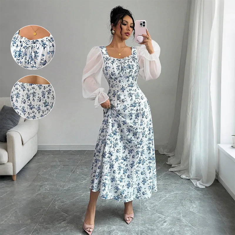 EINY Elegant Printed Maxi Dress Women Chiffon Long Sleeve Fashion Flower Floral Ladies A-Line Dresses Ruffle Pleated Woman Dress
EINY Elegant Printed Maxi Dress Women Chiffon Long Sleeve Fashion Flower Floral Ladies A-Line Dresses Ruffle Pleated Woman Dress