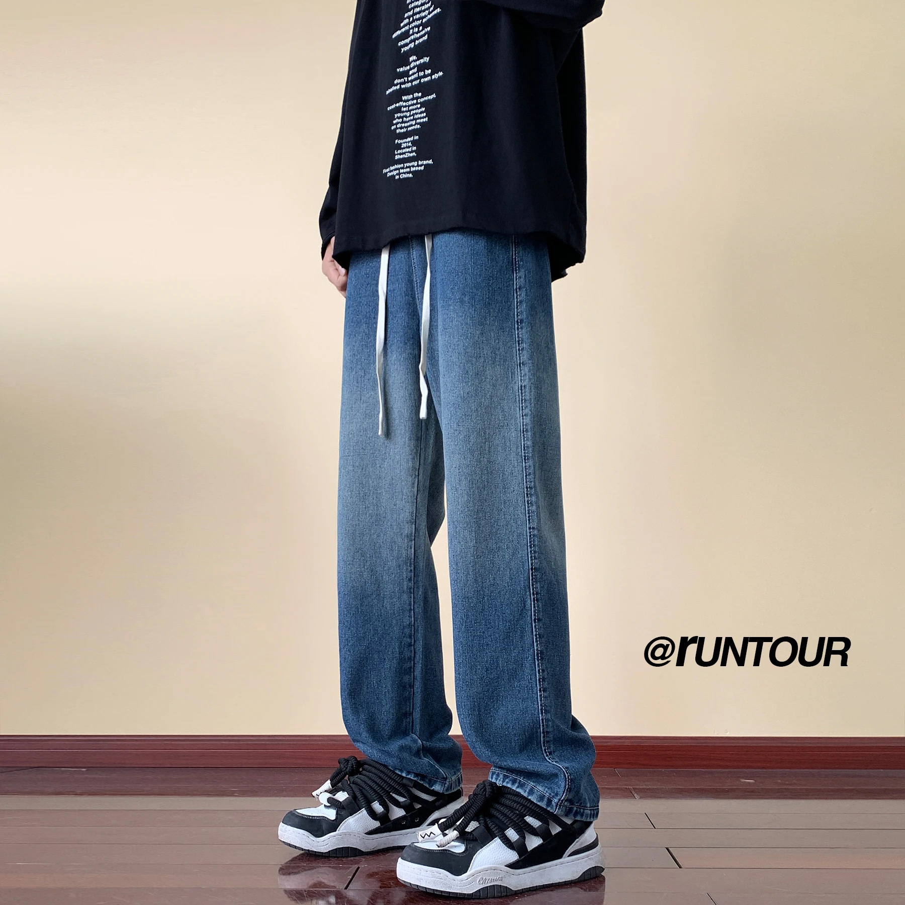 Graduated Blue Jeans Men's American High Street Loose Wide Leg Pants Spring Autumn New Style Men's Straight Casual Pants
Graduated Blue Jeans Men's American High Street Loose Wide Leg Pants Spring Autumn New Style Men's Straight Casual Pants