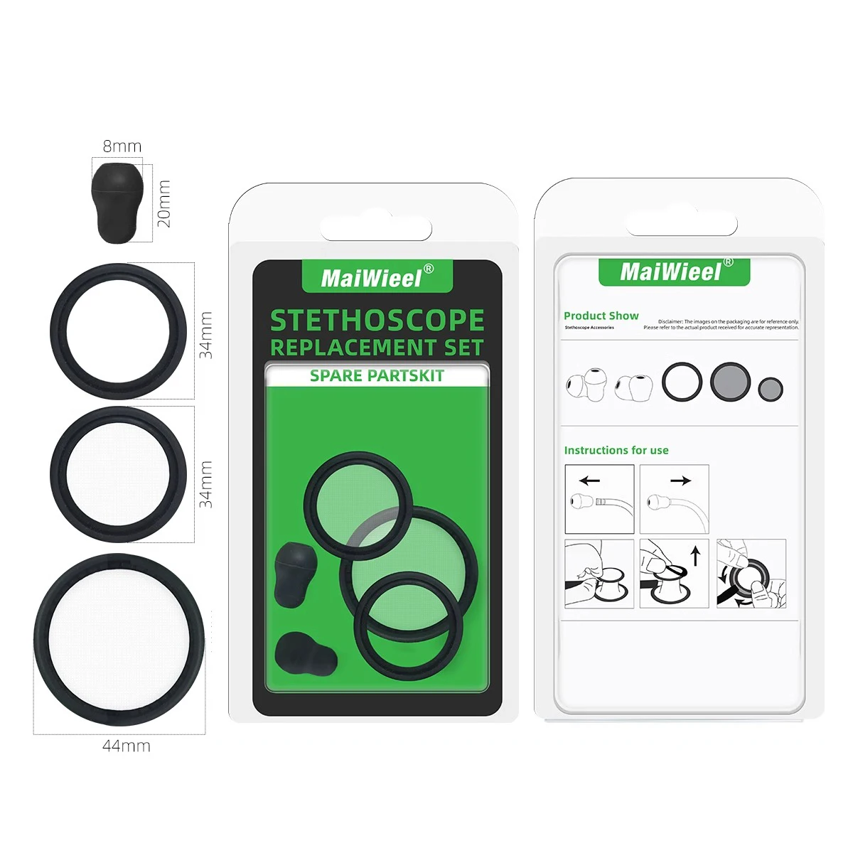 Stethoscope Spare Parts Replacement Eartips Tunable Diaphragm Rim Assembly Kit Compatible for Littmann Classic III Cardi 40016
Stethoscope Spare Parts Replacement Eartips Tunable Diaphragm Rim Assembly Kit Compatible for Littmann Classic III Cardi 40016