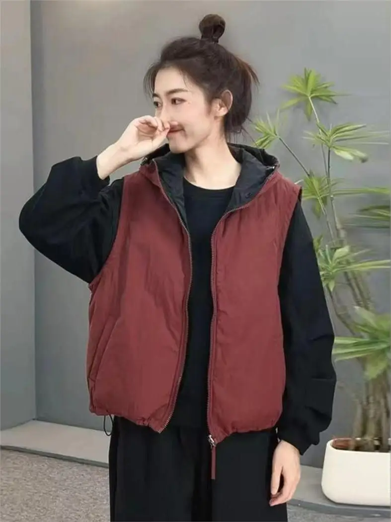 Fashionable Double-Sided Cotton Vest Women's Loose Casual Simple Color Block Outerwear Jacket Versatile Winter Style
Fashionable Double-Sided Cotton Vest Women's Loose Casual Simple Color Block Outerwear Jacket Versatile Winter Style