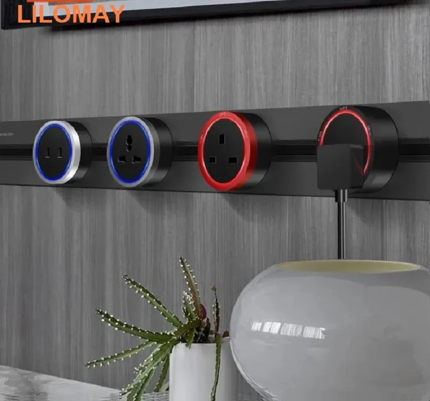Hot Universal Multi Smart Office Desk Power Rail Track System Kitchen Power Track Socket Movable Modular Rail Plug System
Hot Universal Multi Smart Office Desk Power Rail Track System Kitchen Power Track Socket Movable Modular Rail Plug System
