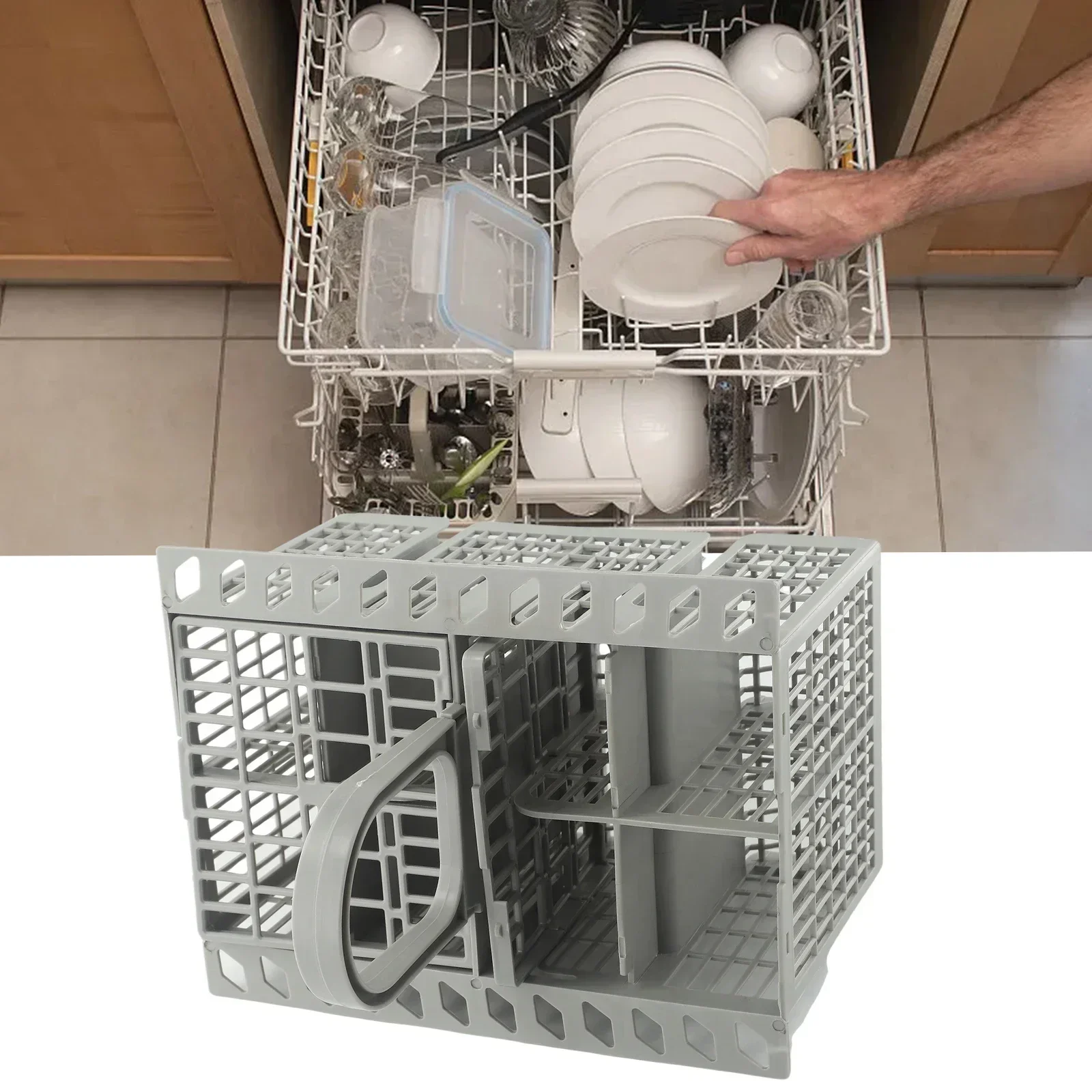 Reliable Gray Dishwasher Cutlery Basket for Bauknecht For For Durable Plastic Detachable Handle
Reliable Gray Dishwasher Cutlery Basket for Bauknecht For For Durable Plastic Detachable Handle