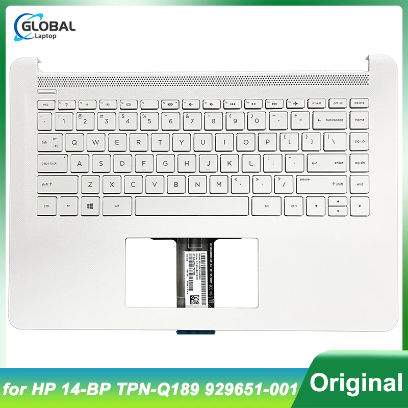 Original New US Keyboard for HP 14-BP TPN-Q189 Laptop Palmrest Upper Cover English keyboard replacement case White 929651-001
Original New US Keyboard for HP 14-BP TPN-Q189 Laptop Palmrest Upper Cover English keyboard replacement case White 929651-001