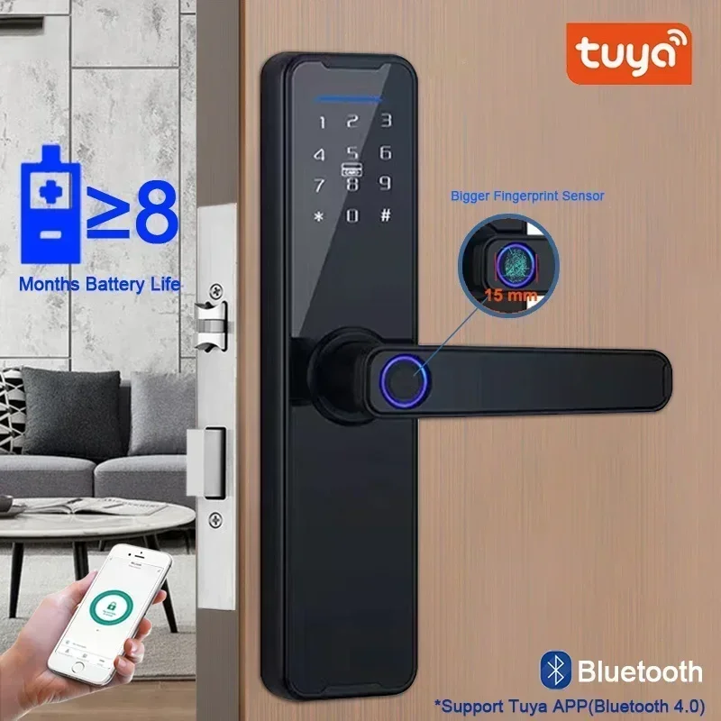 US.EU K7 Pro Biometric Fingerprint Door Lock Black Smart Lock Tuya App Remote Unlocking Password Keyless Lock Electronic Door
US.EU K7 Pro Biometric Fingerprint Door Lock Black Smart Lock Tuya App Remote Unlocking Password Keyless Lock Electronic Door