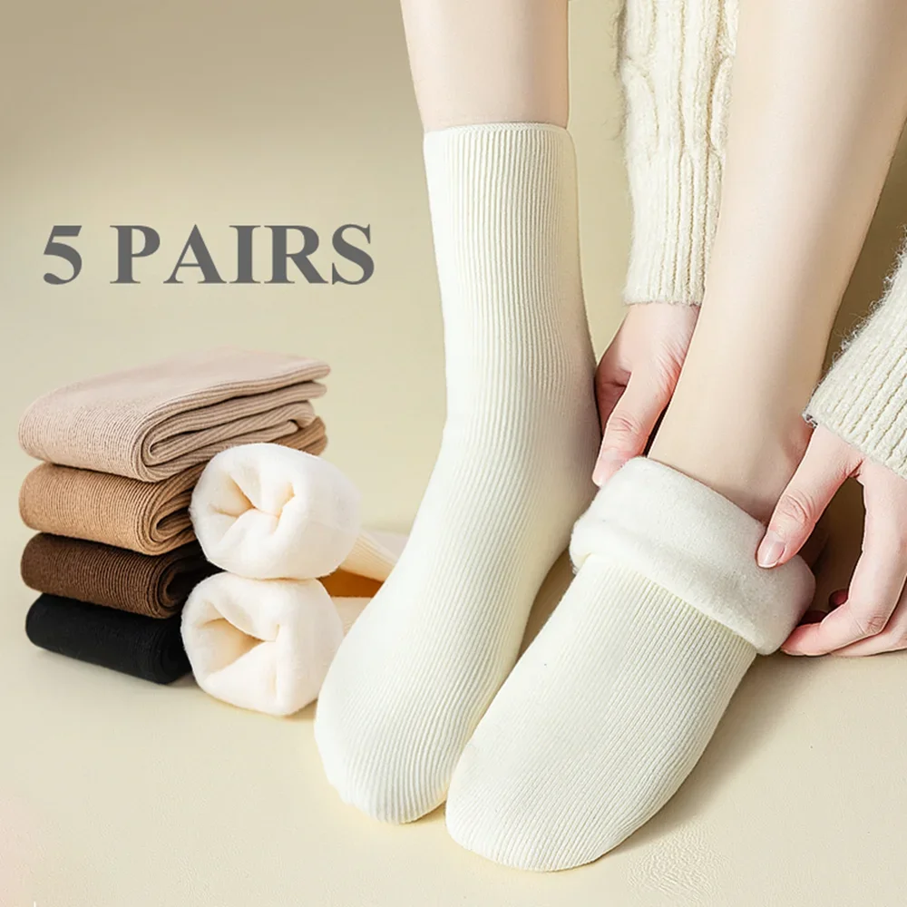5 Pairs Winter Snow Socks Women Thick Thermal Warm Socks Middle Tube Fluffy Fleece Sleeping Floor Socks Bedroom
5 Pairs Winter Snow Socks Women Thick Thermal Warm Socks Middle Tube Fluffy Fleece Sleeping Floor Socks Bedroom