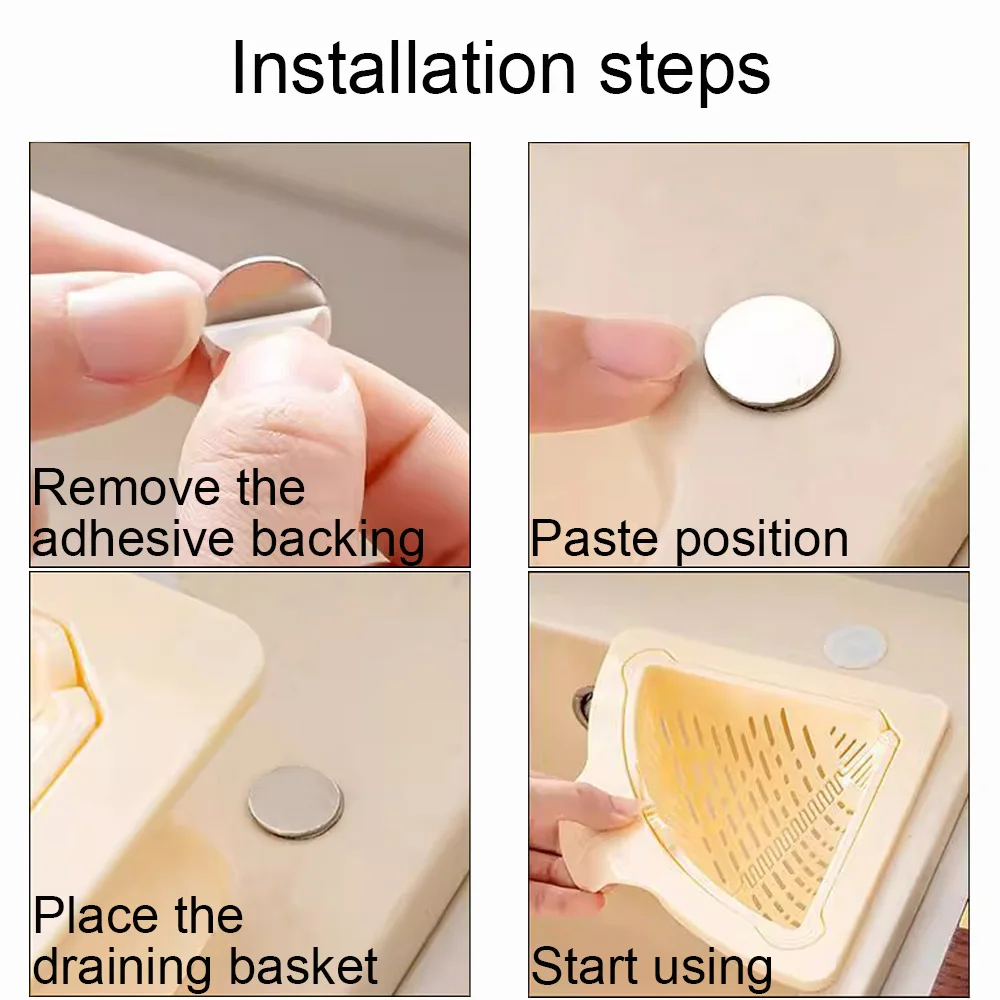 Drain Basket Sink Strainer with Handle Food Slag Supplies Triangle Anti-Clog Sink Filter Strainer Kitchen Accessories
Drain Basket Sink Strainer with Handle Food Slag Supplies Triangle Anti-Clog Sink Filter Strainer Kitchen Accessories