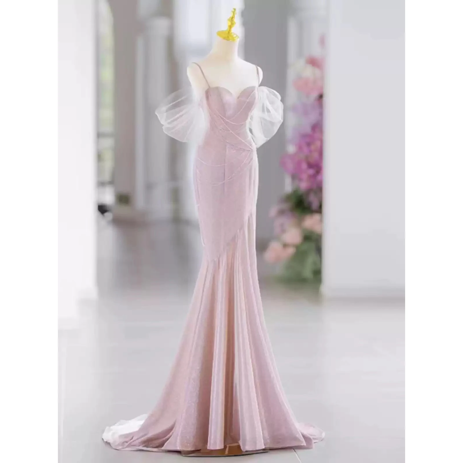 Sexy Mermaid Evening Dress Pink Prom Dress Spaghetti Sweep Train Prom Dress Party Dress
Sexy Mermaid Evening Dress Pink Prom Dress Spaghetti Sweep Train Prom Dress Party Dress