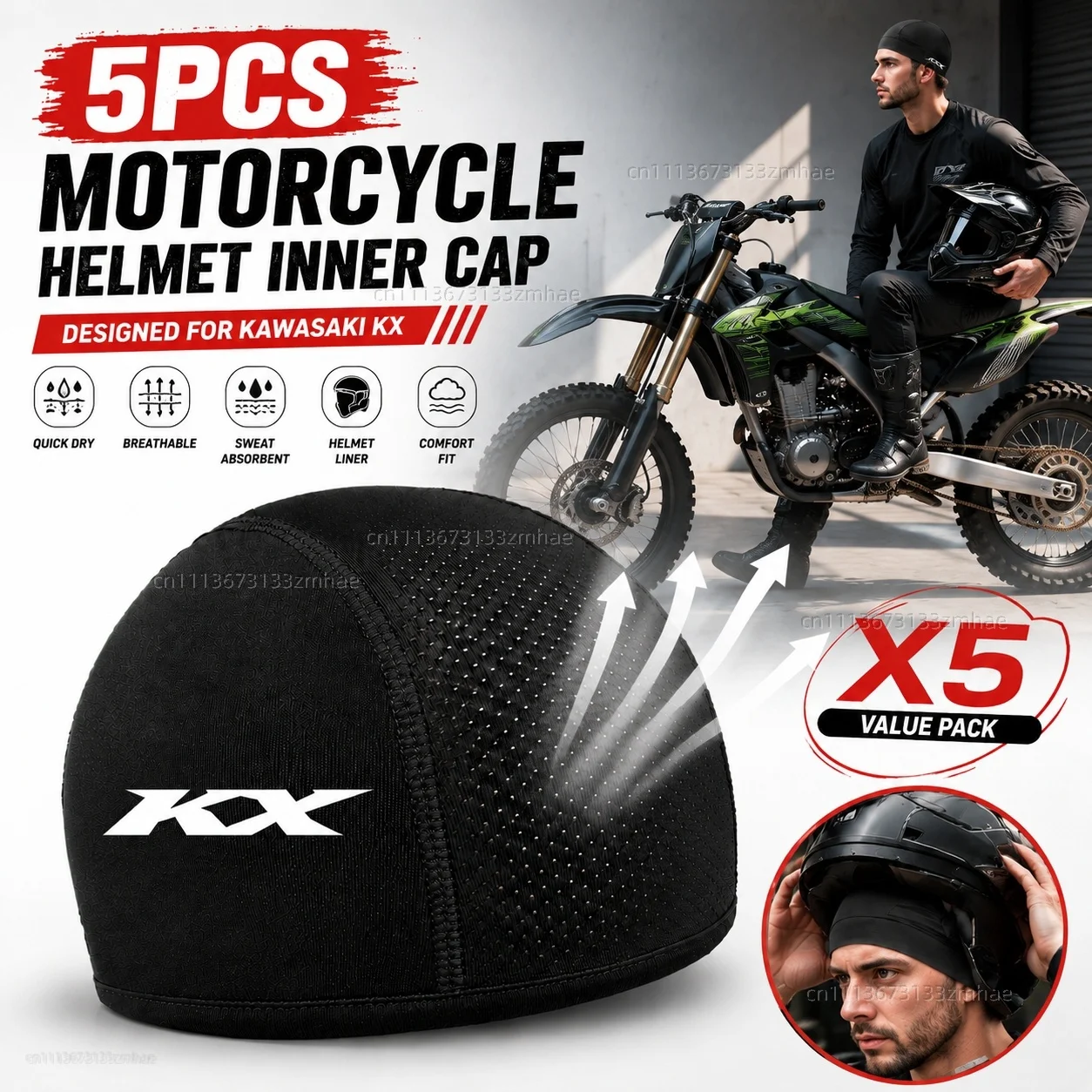 5pcs Motorcycle Helmet Inner Cap Hat Quick Dry Breathable Hat Racing Cap Thin Set For Kawasaki KX65 KX80 KX85 KX125 KX250 KX250F
5pcs Motorcycle Helmet Inner Cap Hat Quick Dry Breathable Hat Racing Cap Thin Set For Kawasaki KX65 KX80 KX85 KX125 KX250 KX250F