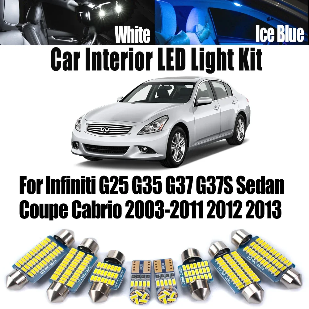 Canbus For Infiniti G25 G35 G37 G37S Sedan Coupe Cabrio 2003-2013 LED Interior Map Dome Door Trunk Light Kit Car Accessories
Canbus For Infiniti G25 G35 G37 G37S Sedan Coupe Cabrio 2003-2013 LED Interior Map Dome Door Trunk Light Kit Car Accessories