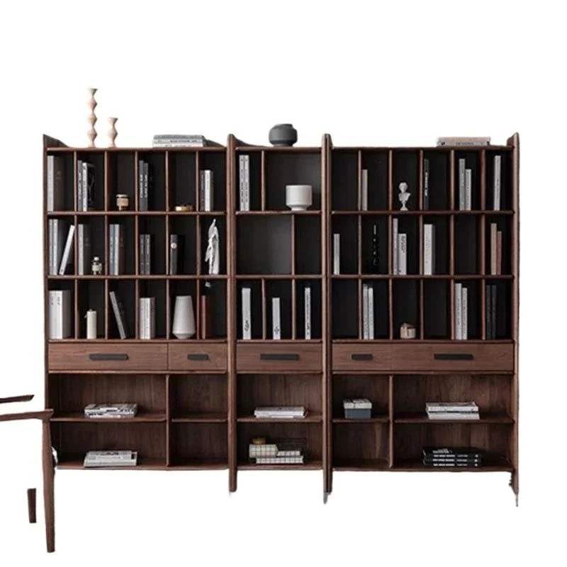 Black walnut full wall bookcase full solid wood shelf floor to ceiling living room simple modern full solid wood storage boo
Black walnut full wall bookcase full solid wood shelf floor to ceiling living room simple modern full solid wood storage boo
