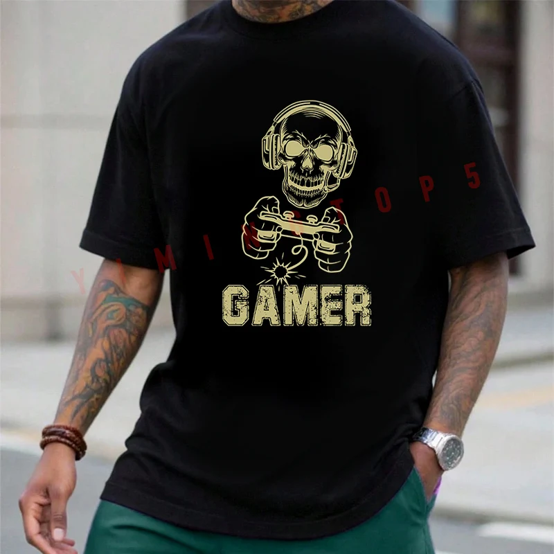 Skull Play Game Graphic Motorcycle T-Shirt Motorrad Fans New Fashion Summer Cotton Men Short Sleeve O-Neck Tee
Skull Play Game Graphic Motorcycle T-Shirt Motorrad Fans New Fashion Summer Cotton Men Short Sleeve O-Neck Tee