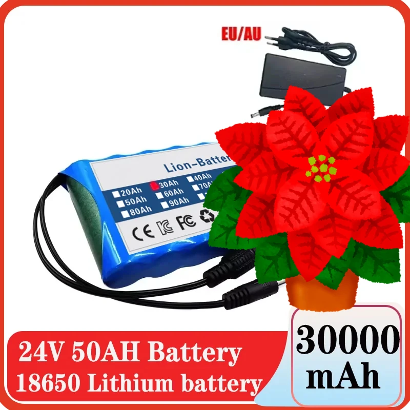 24V 6S1P Battery Pack 50000mah Rechargeable Lithium Ion Battery 50ah Capacity for CCTV Camera Monitor with DC 25.2V 1A Charger
24V 6S1P Battery Pack 50000mah Rechargeable Lithium Ion Battery 50ah Capacity for CCTV Camera Monitor with DC 25.2V 1A Charger