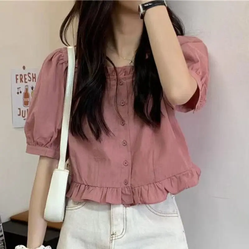 Women Summer Korean Slim Fashion Square-neck Short Sleeve All-match T-Shirt Women Clothes Casual Appear Thin Trend Tops
Women Summer Korean Slim Fashion Square-neck Short Sleeve All-match T-Shirt Women Clothes Casual Appear Thin Trend Tops