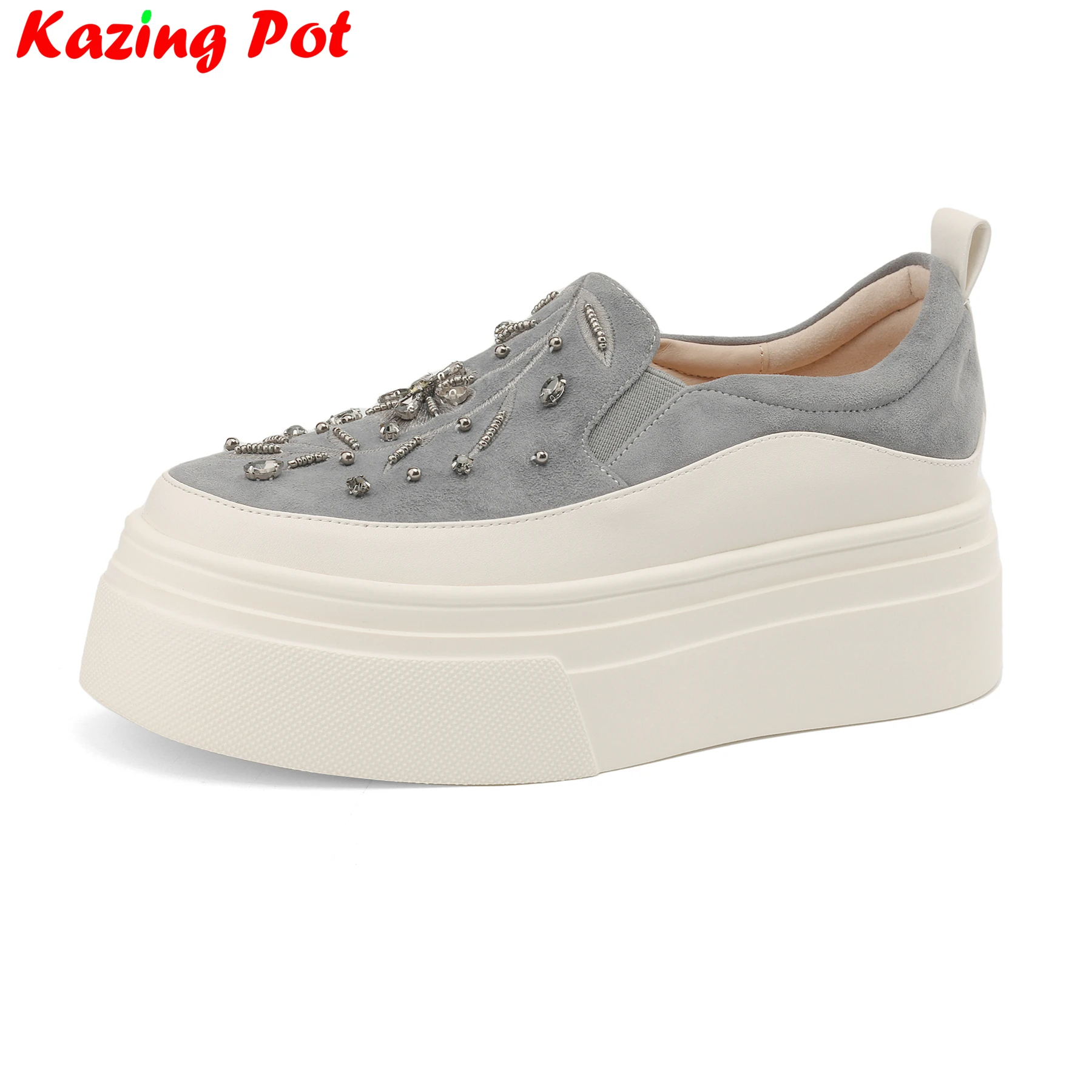 Krazing Pot Sheep Suede Embroidery Flower Sneakers Round Toe Slip On Loafers Casual Vulcanized Shoes Chic Platform Women Flats
Krazing Pot Sheep Suede Embroidery Flower Sneakers Round Toe Slip On Loafers Casual Vulcanized Shoes Chic Platform Women Flats
