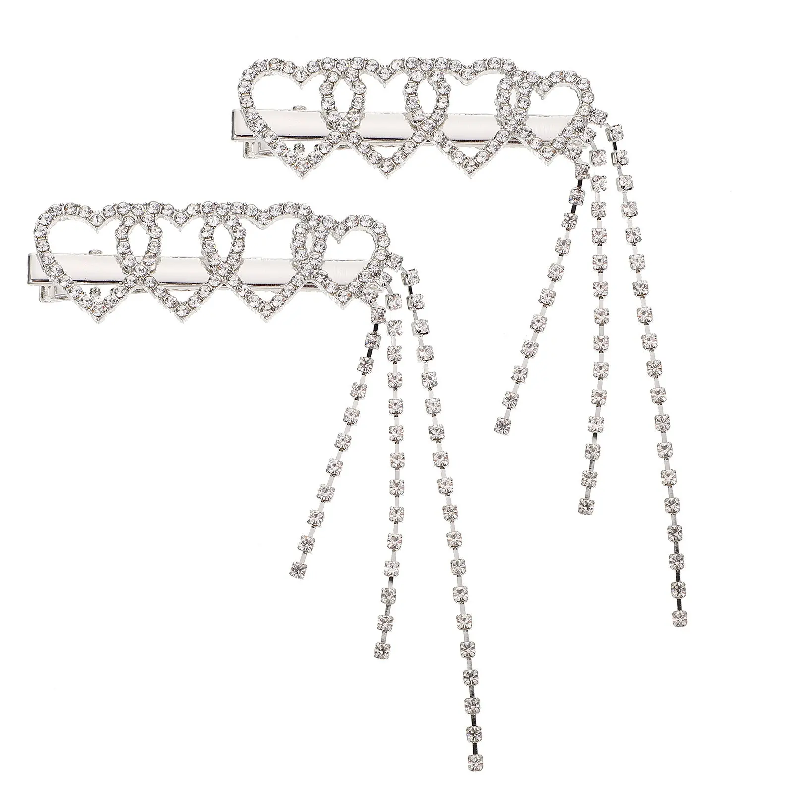 2Pcs Heart Hair Clips Rhinestone Decorated Tassel Hairpins Simple Elegant Hairstyle Decor for Banquet White Dress T-Shirt Outfit
2Pcs Heart Hair Clips Rhinestone Decorated Tassel Hairpins Simple Elegant Hairstyle Decor for Banquet White Dress T-Shirt Outfit