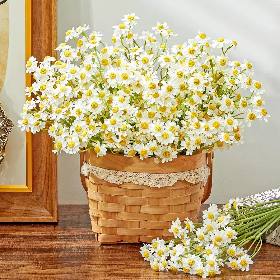 36pcs Small White Daisy Flowers Artificial Bouquet, Realistic Faux Silk Daisies Fake Wildflower with Stems for Wedding, Table De
36pcs Small White Daisy Flowers Artificial Bouquet, Realistic Faux Silk Daisies Fake Wildflower with Stems for Wedding, Table De