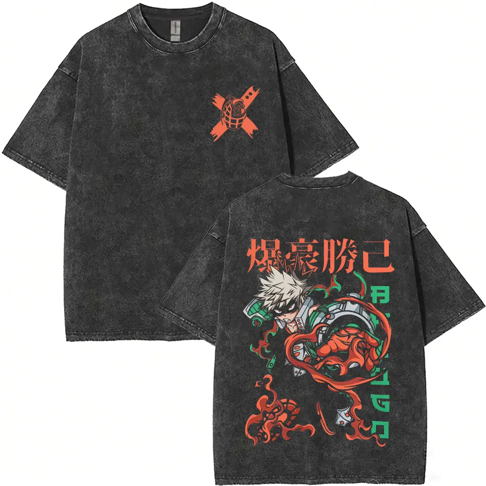 Washed Vintage Anime My Hero Academia Bakugou Katsuki Merch T Shirt Men's Clothing Cartoon Retro Oversized Short Sleeve T-shirts
Washed Vintage Anime My Hero Academia Bakugou Katsuki Merch T Shirt Men's Clothing Cartoon Retro Oversized Short Sleeve T-shirts
