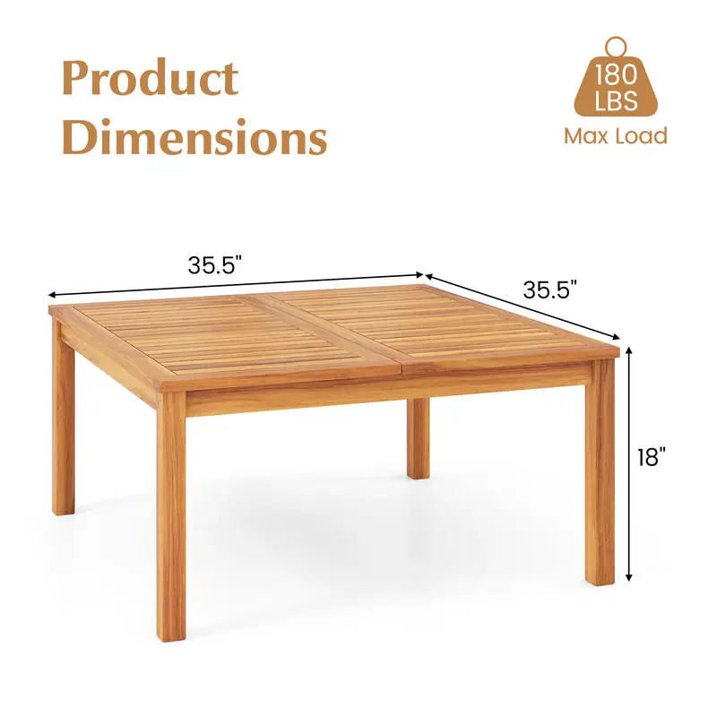 35.5 Inches Patio Solid Acacia Wood Coffee Table Side Table
35.5 Inches Patio Solid Acacia Wood Coffee Table Side Table