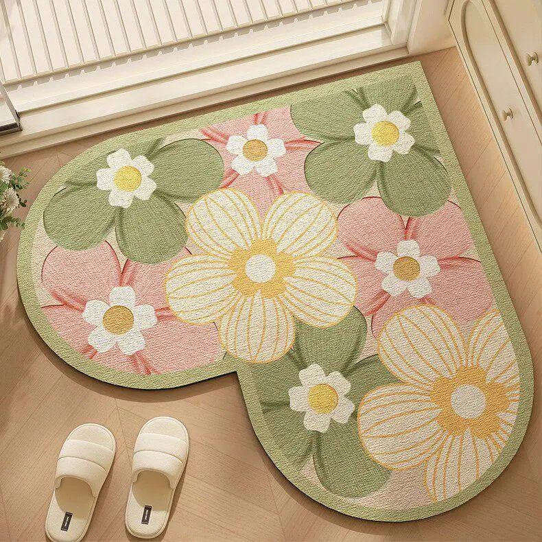 Floral Diatomite Bathroom Mat Heart Shaped Easy to Maintain Home Bathroom Absorbent Non Slip Foot Mat Lightweight Durable
Floral Diatomite Bathroom Mat Heart Shaped Easy to Maintain Home Bathroom Absorbent Non Slip Foot Mat Lightweight Durable
