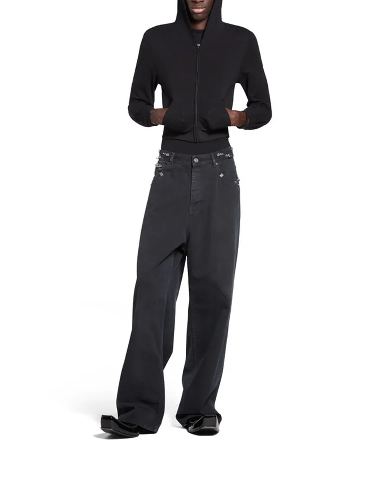y2k spring and summer washed and aged high-waisted rivets cotton denim2024 fashion versatile high waist straight Woman trousers
y2k spring and summer washed and aged high-waisted rivets cotton denim2024 fashion versatile high waist straight Woman trousers