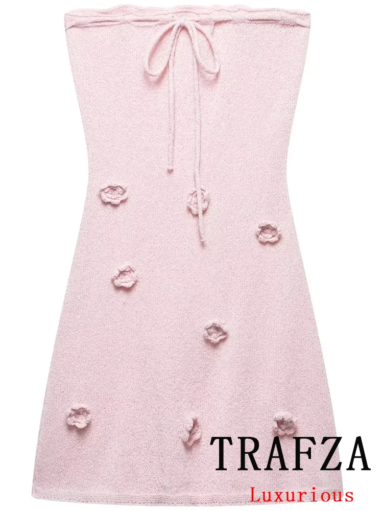 TRAFZA Sexy Club Chic Women Dress Print Flower Lace-up Strapless Mini Dress Fashion 2025 Spring Summer Chest Wrapping Dress
TRAFZA Sexy Club Chic Women Dress Print Flower Lace-up Strapless Mini Dress Fashion 2025 Spring Summer Chest Wrapping Dress