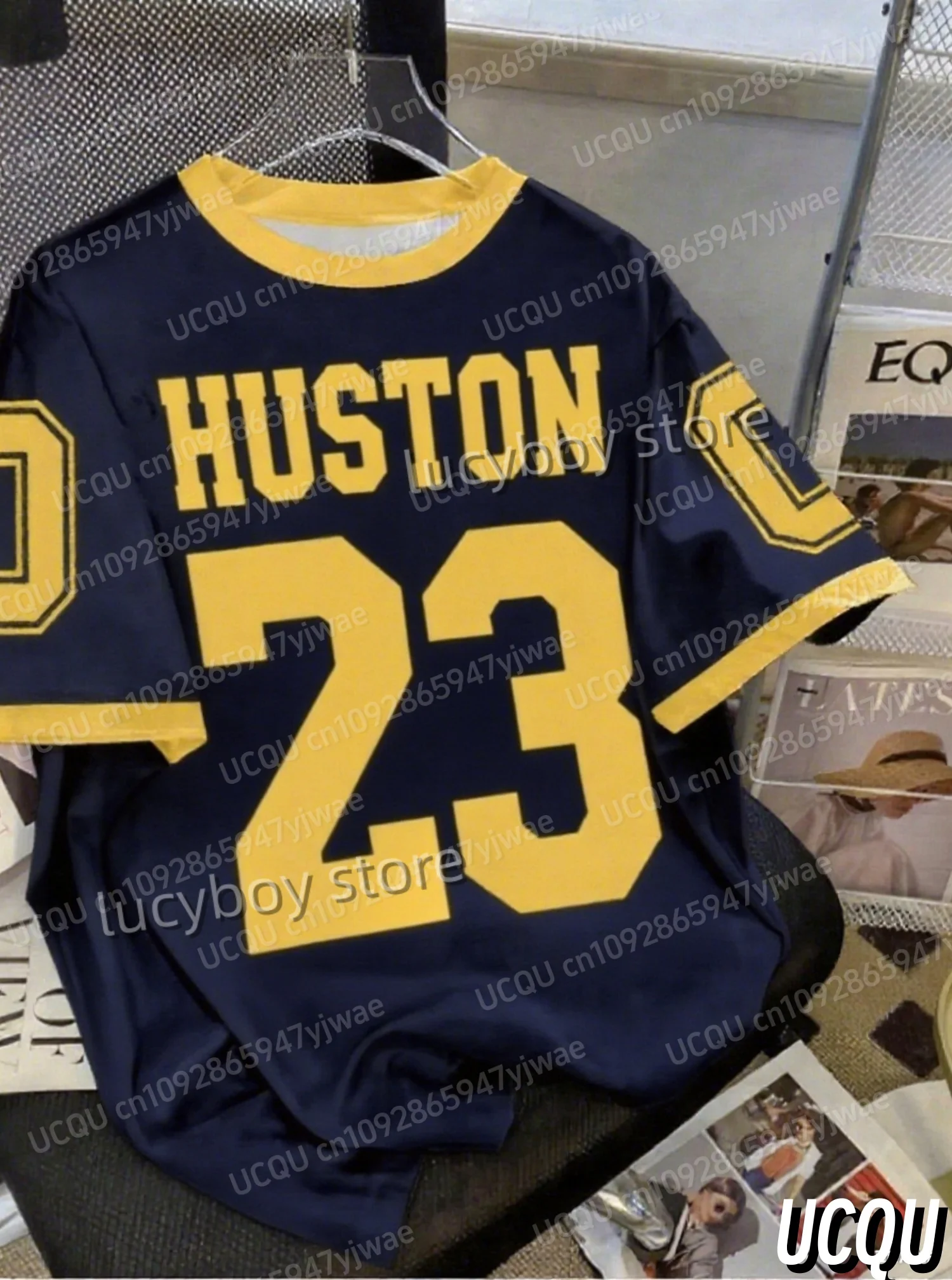 HOT SELL Summer Men Sports Loose Comfortable Men's T-shirt HUSTON NO.23 print Men's Short-sleeved Top Daily Street Mens T-shirt
HOT SELL Summer Men Sports Loose Comfortable Men's T-shirt HUSTON NO.23 print Men's Short-sleeved Top Daily Street Mens T-shirt