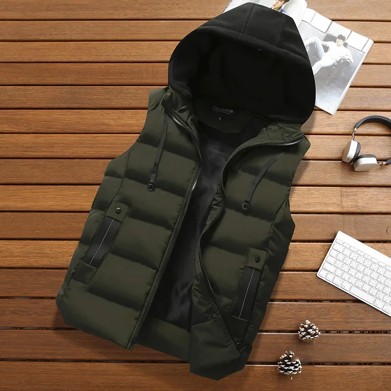 Vest Jacket Winter Waterproof Warm Sleeveless Men Fashion Hooded Casual Vest Men Autumn Thicken Waistcoat Brand Men's Jacket
Vest Jacket Winter Waterproof Warm Sleeveless Men Fashion Hooded Casual Vest Men Autumn Thicken Waistcoat Brand Men's Jacket