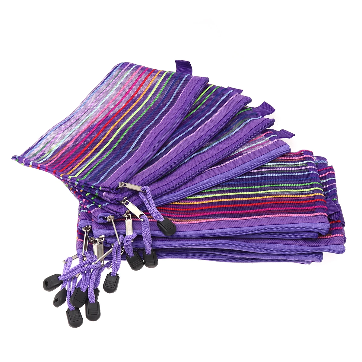 12Pcs Pencil Case Nylon Mesh Storage Bag with Zipper Rainbow Stripes Organizer for Makeup Travel Supplies Colorful
12Pcs Pencil Case Nylon Mesh Storage Bag with Zipper Rainbow Stripes Organizer for Makeup Travel Supplies Colorful