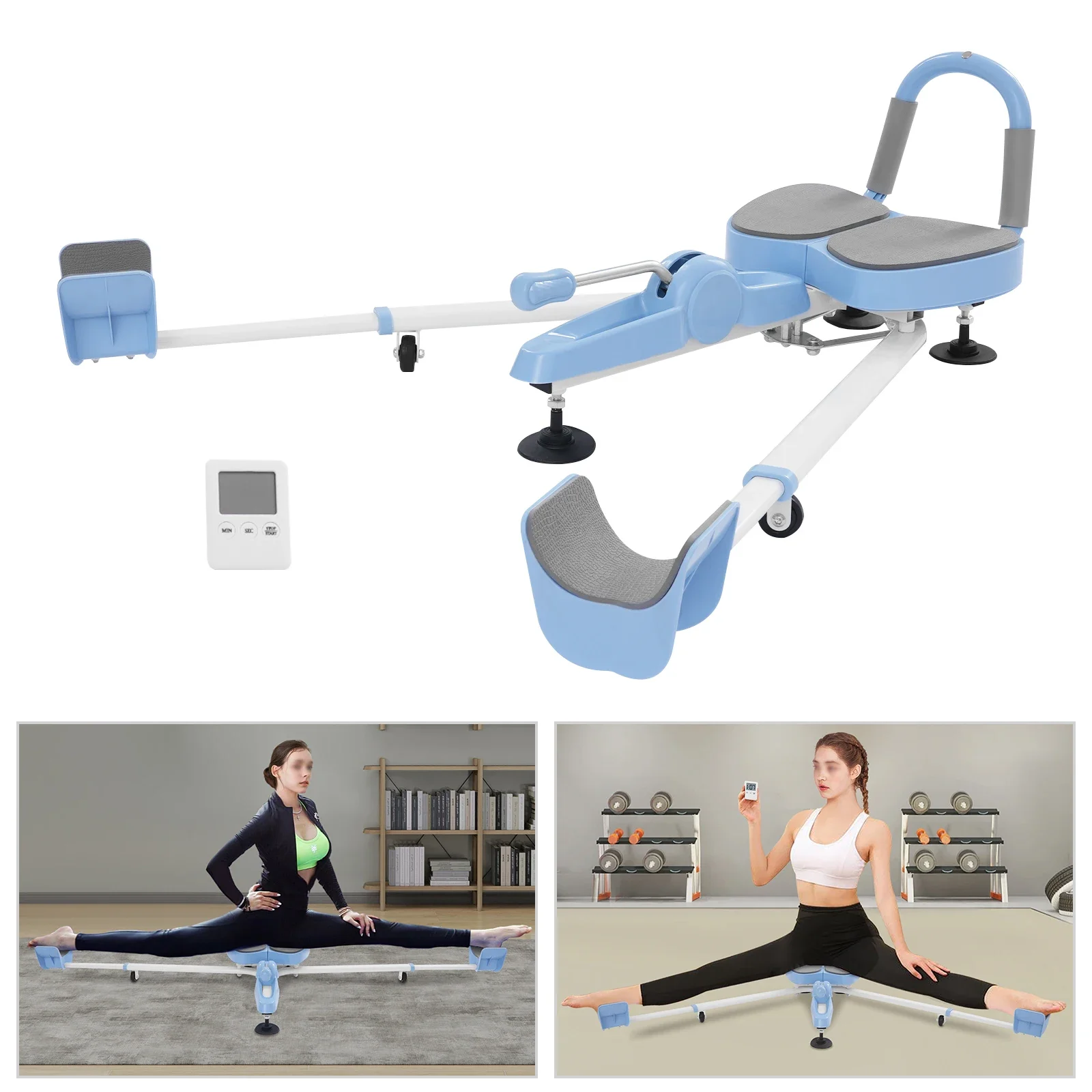 Heavy-Duty 150kg Leg Stretcher 7-Grade Adjustable Split Machine with 180° Flexibility & ABS-Steel Frame (Blue, Floor-Standing) 
Heavy-Duty 150kg Leg Stretcher 7-Grade Adjustable Split Machine with 180° Flexibility & ABS-Steel Frame (Blue, Floor-Standing)