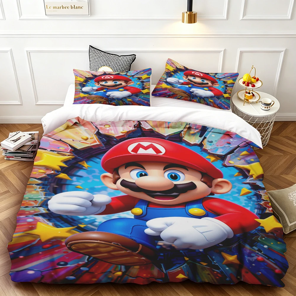 Mario Duvet Cover Cartoon Bedding Set Skin-friendly and Breathable Queen King for Bedroom Home Decor Teens Gifts
Mario Duvet Cover Cartoon Bedding Set Skin-friendly and Breathable Queen King for Bedroom Home Decor Teens Gifts