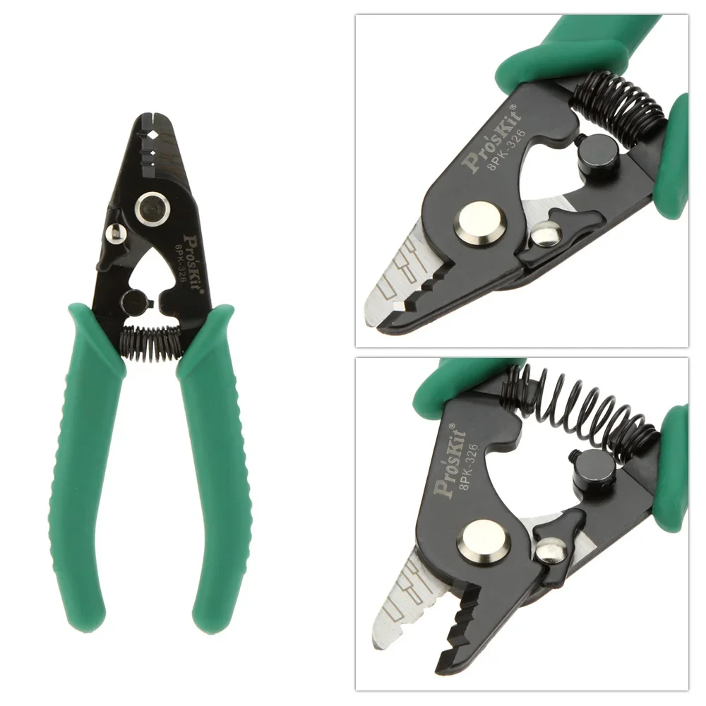 8PK-326 Proskit clamp Fiber stripping pliers 8PK-326 Tri-Hole Fiber Optic Stripper FTTH FIber Wire stripper
8PK-326 Proskit clamp Fiber stripping pliers 8PK-326 Tri-Hole Fiber Optic Stripper FTTH FIber Wire stripper