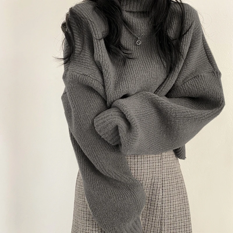 Korean style High neck thickened thermal pullover sweater versatile knitted top women
Korean style High neck thickened thermal pullover sweater versatile knitted top women