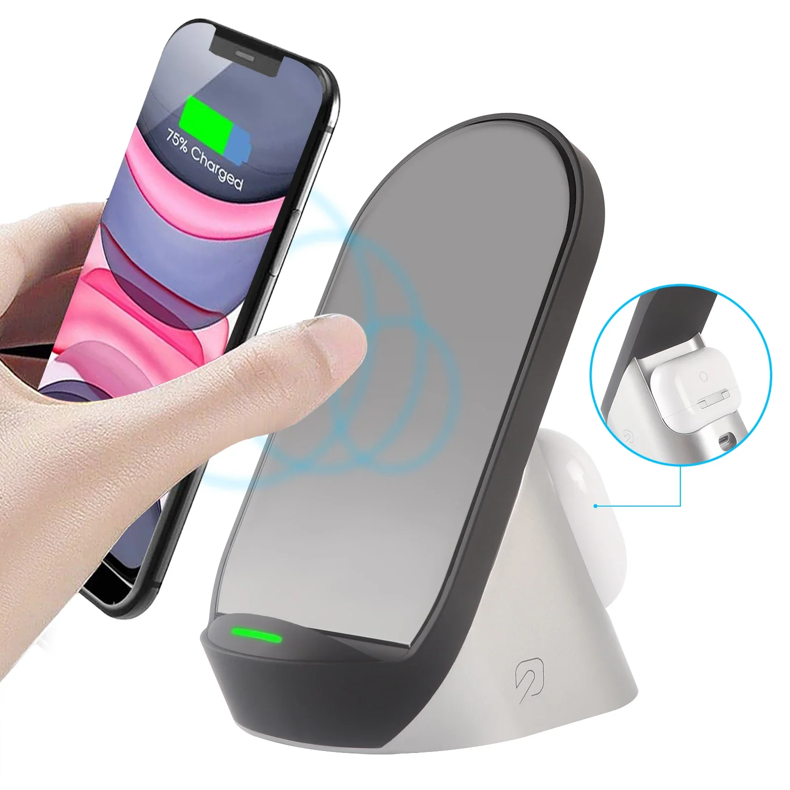 2-in-1 Magnetic Wireless Charger Holder,Dual-Device Fast Charging,Vertical & Horizontal Use for AirPods iPhone Apple Watch
2-in-1 Magnetic Wireless Charger Holder,Dual-Device Fast Charging,Vertical & Horizontal Use for AirPods iPhone Apple Watch