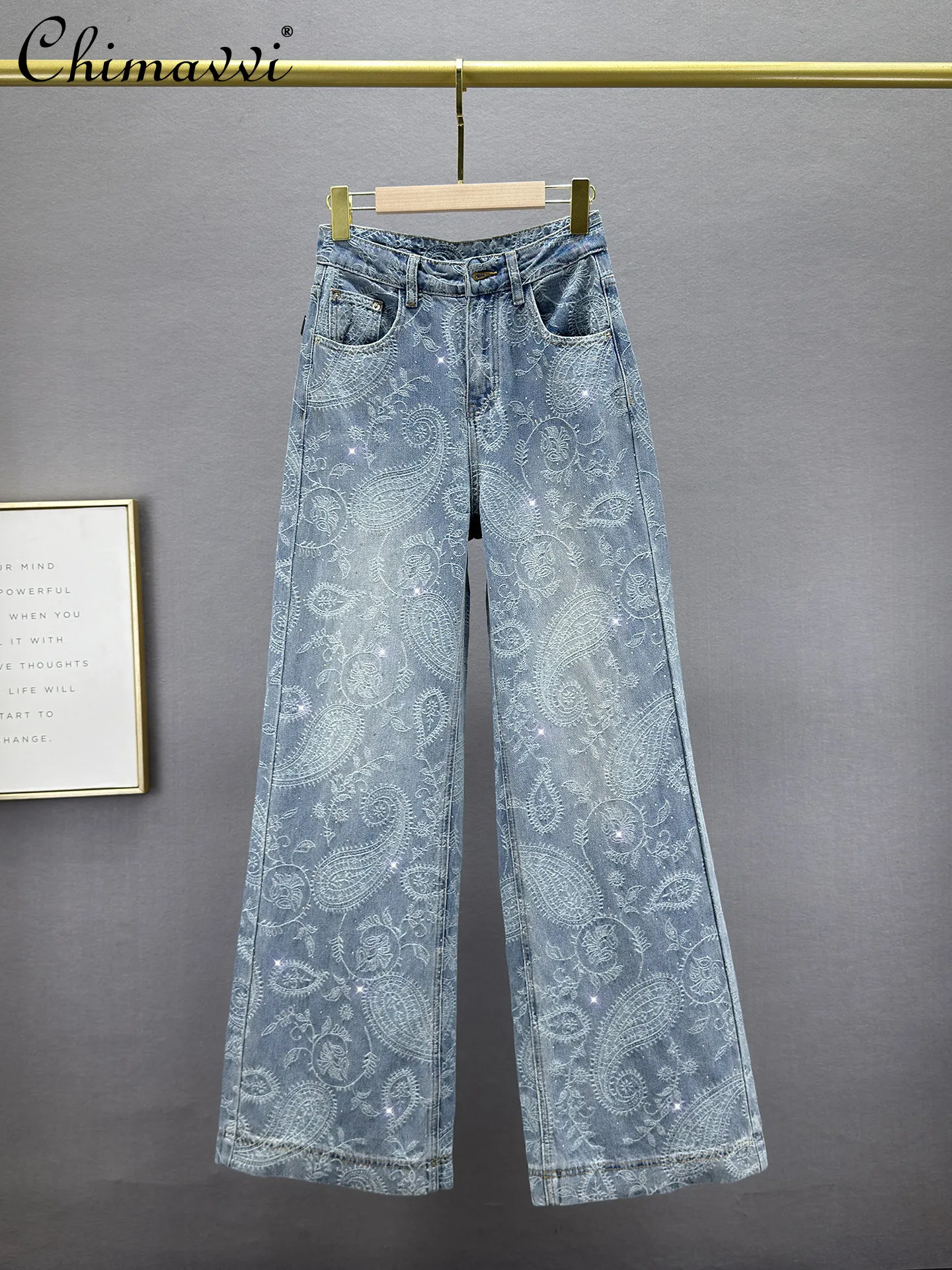 Heavy Jacquard Hot Diamond Denim Loose Pants Women's 2026 Spring New Fashion High Waist Loose Slimming Retro Mop Long Pants
Heavy Jacquard Hot Diamond Denim Loose Pants Women's 2026 Spring New Fashion High Waist Loose Slimming Retro Mop Long Pants