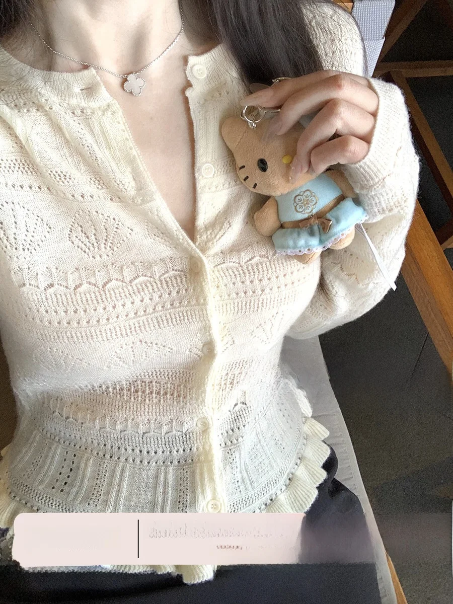 Lightweight Floral d 00% Spun Wool Knitted Cardigan for Teenage Girls Early Spring Sweet Sle Long Sve round Ne
Lightweight Floral d 00% Spun Wool Knitted Cardigan for Teenage Girls Early Spring Sweet Sle Long Sve round Ne