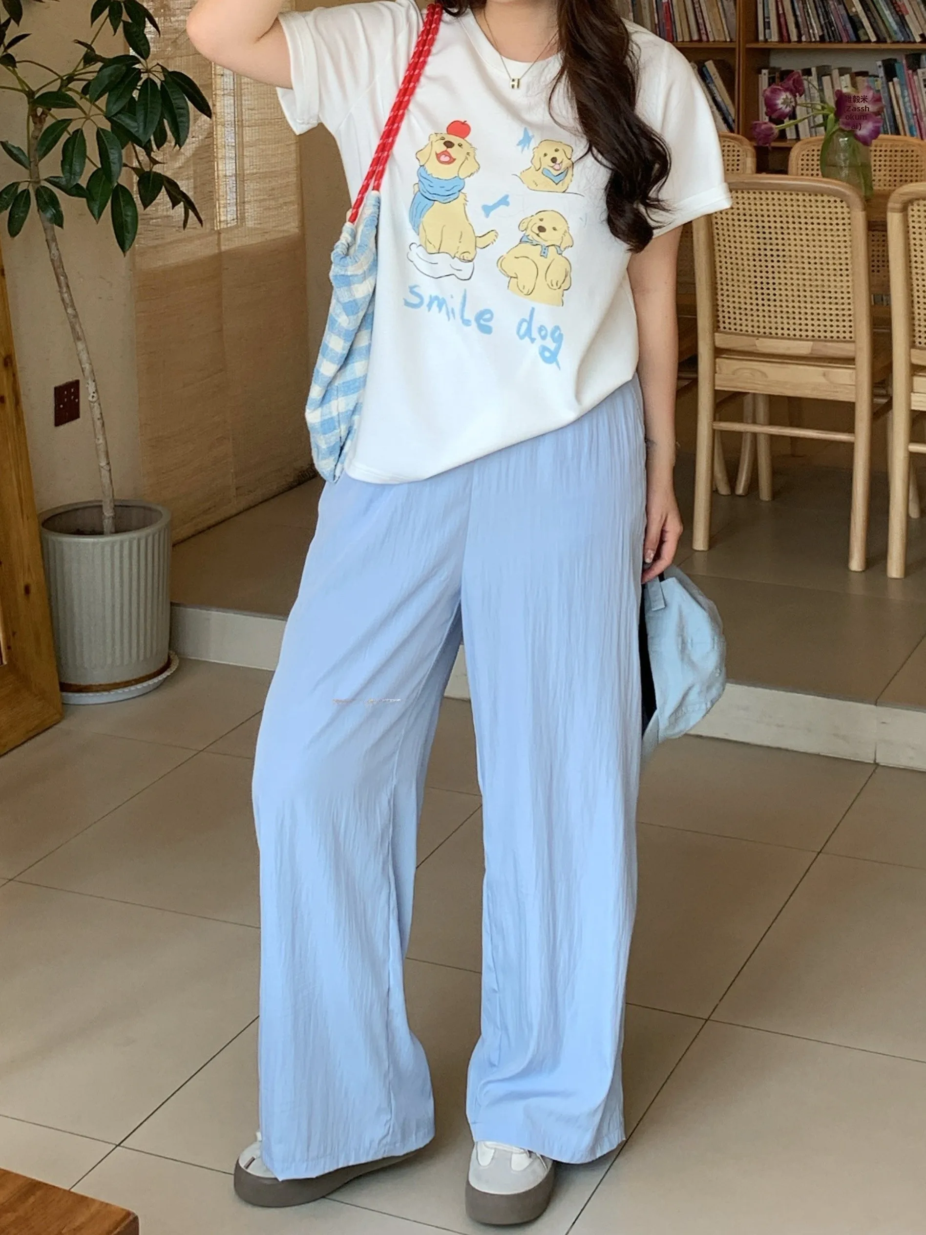 Blue High Waist Elastic Waist Thin Summer Casual Wide Leg Pants Comfortable Breathable Polyester Fiber Ladies Straight Leg Tr...
Blue High Waist Elastic Waist Thin Summer Casual Wide Leg Pants Comfortable Breathable Polyester Fiber Ladies Straight Leg Tr...