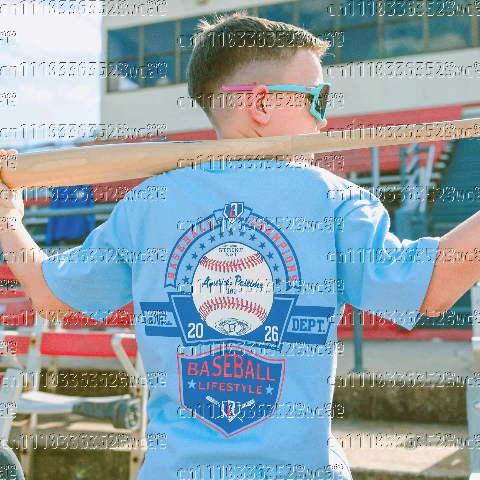 Summer Baseball Champion Youth Short Sleeved Sky Blue Lifestyle 101 Large Loose Breathable Comfortable T-shirt FamilyMatching
Summer Baseball Champion Youth Short Sleeved Sky Blue Lifestyle 101 Large Loose Breathable Comfortable T-shirt FamilyMatching