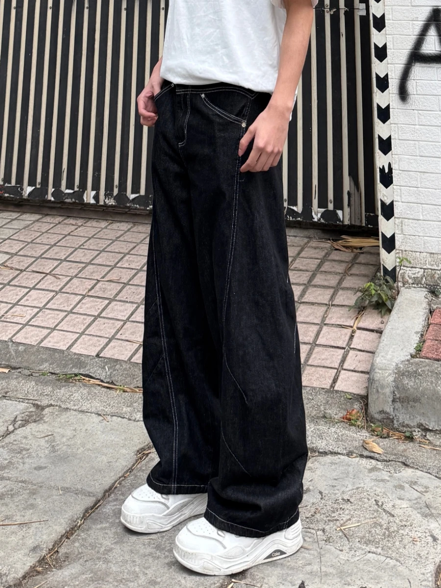 World Pl Американские ретро-деконструированные лоскутные широкие мужские джинсы с изогнутыми лезвиями, драпировка, свободная посадка, семь длинок
World Pl Американские ретро-деконструированные лоскутные широкие мужские джинсы с изогнутыми лезвиями, драпировка, свободная посадка, семь длинок