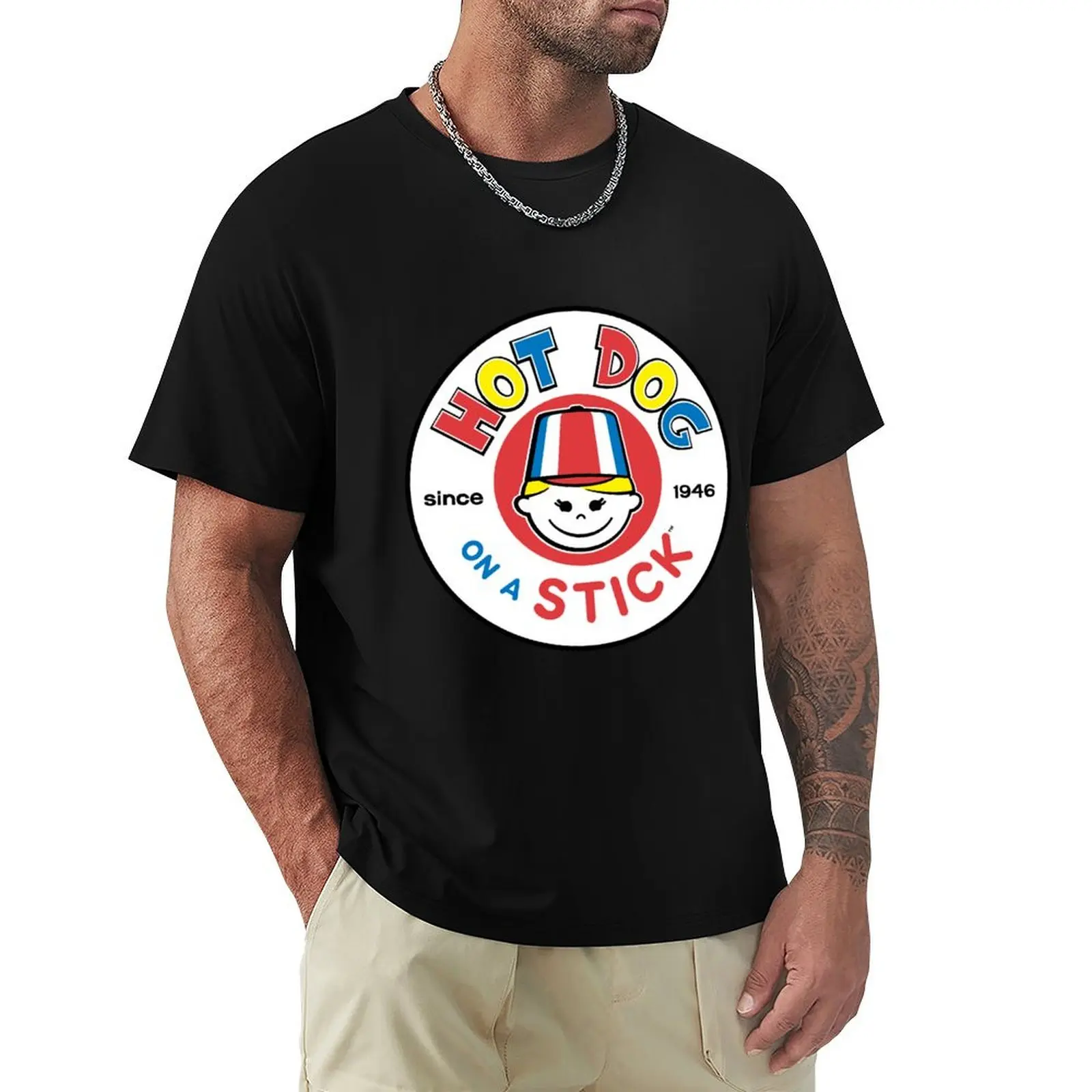 design hot dog on a stick restaurant logo T-Shirt topping boys whites mens cotton t shirts
design hot dog on a stick restaurant logo T-Shirt topping boys whites mens cotton t shirts