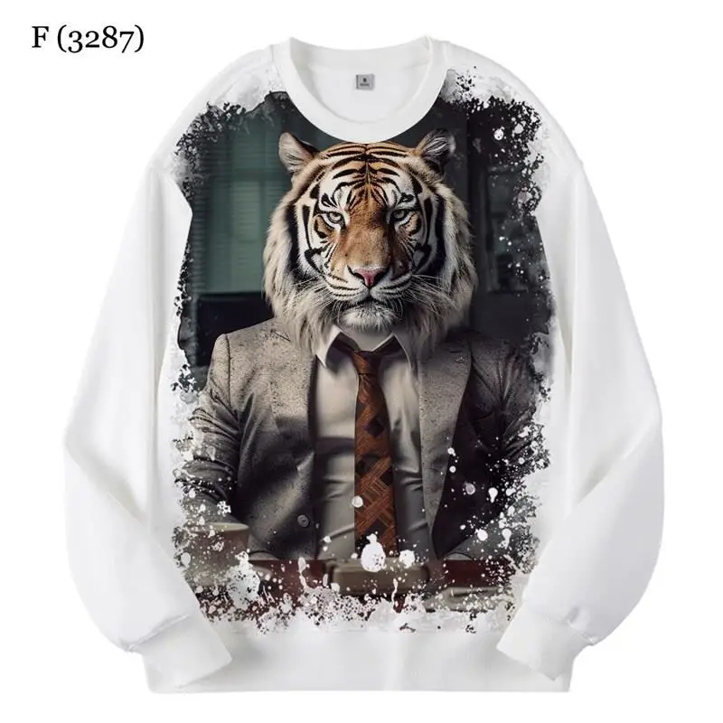 New Tiger Pattern round Neck Sweatshirt Digital Printing Men's Fashionable Outerwear Comfortable Polyester Fiber Hoodie
New Tiger Pattern round Neck Sweatshirt Digital Printing Men's Fashionable Outerwear Comfortable Polyester Fiber Hoodie