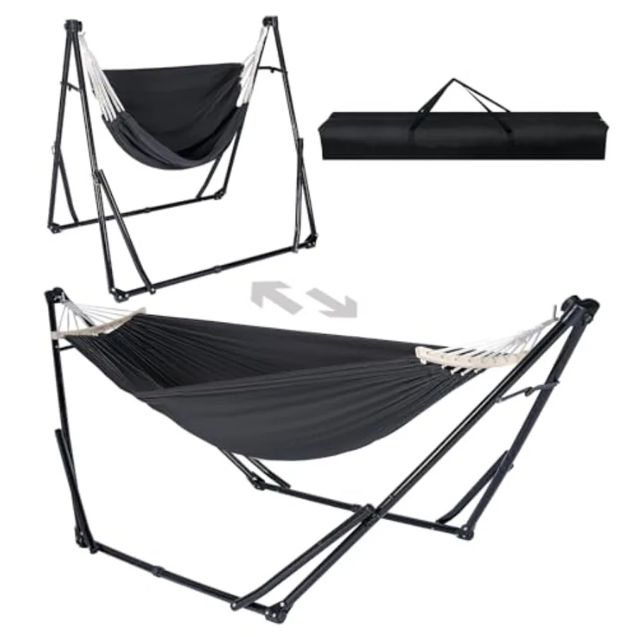 2-in-1 Hammock Swing Chair for Teens Adjustable Folding Chair with Collapsible Steel Stand Portable for Camping Travel Patio In
2-in-1 Hammock Swing Chair for Teens Adjustable Folding Chair with Collapsible Steel Stand Portable for Camping Travel Patio In