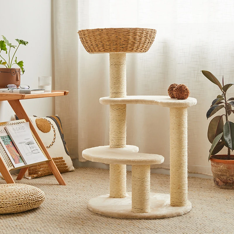 Vine Woven Sisal Three-layer Soft Comfortable Cat Climbing Frame Home Pet Supplies for Dogs and Cats
Vine Woven Sisal Three-layer Soft Comfortable Cat Climbing Frame Home Pet Supplies for Dogs and Cats