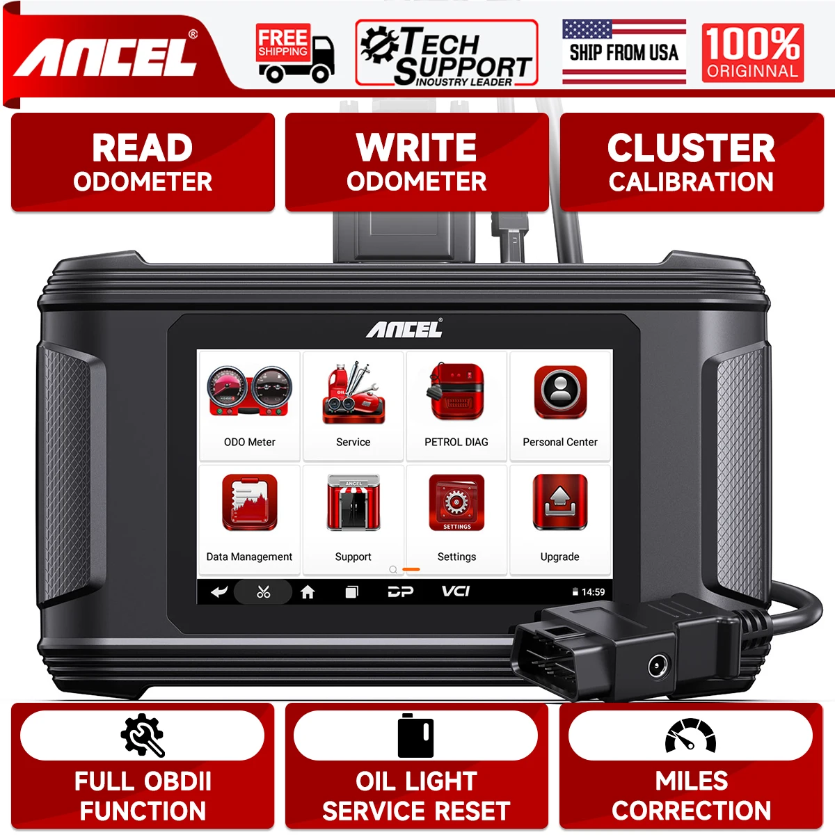 ANCEL DM500 Car Cluster Correction Oil Reset Code Reader OBD2 Scanner Read Write EEPROM Instrument Adjustment Diagnostic Tools
ANCEL DM500 Car Cluster Correction Oil Reset Code Reader OBD2 Scanner Read Write EEPROM Instrument Adjustment Diagnostic Tools