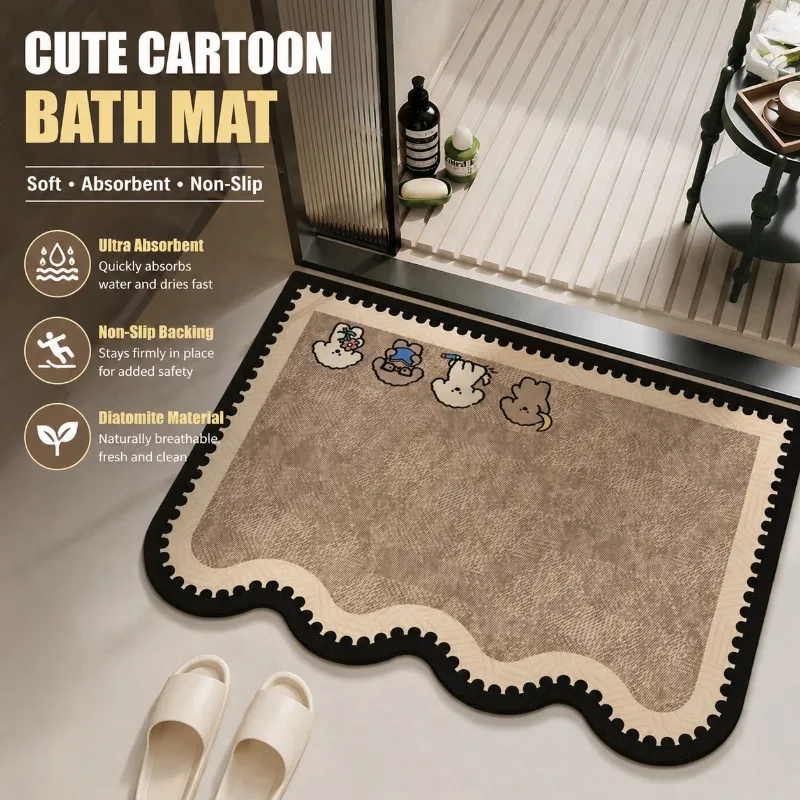 Cartoon Luxury Bathroom Floor Mat Diatom Mud Absorbent Carpet Non-slip Dirt Resistant Foot Pad Quick Drying Toilet Doorway
Cartoon Luxury Bathroom Floor Mat Diatom Mud Absorbent Carpet Non-slip Dirt Resistant Foot Pad Quick Drying Toilet Doorway
