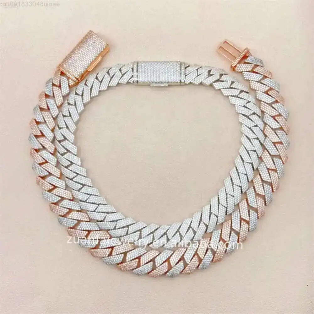 20mm 22inch White Gold and Yellow Gold Two Tone Color Big Iced Out Moissanite Miami Hip Hop Jewelry Cuban Link Chain
20mm 22inch White Gold and Yellow Gold Two Tone Color Big Iced Out Moissanite Miami Hip Hop Jewelry Cuban Link Chain
