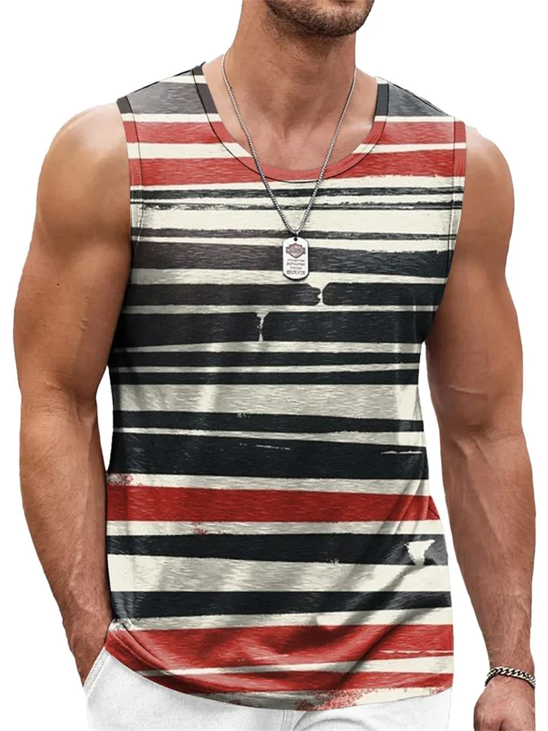 Simple Striped 3D Printed Tank Tops For Men Fashion Summer Sleeveless Casual Sports Vest Crew Neck Breathable Oversized Tees
Simple Striped 3D Printed Tank Tops For Men Fashion Summer Sleeveless Casual Sports Vest Crew Neck Breathable Oversized Tees