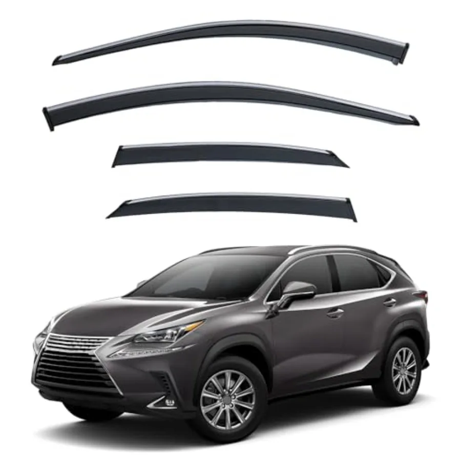 4pcs Smoke Tint with Chrome Trim Outside Mount Tape On/Clip On Style PVC Sun Rain Guard Vent Window Visors Compatible with 15-2
4pcs Smoke Tint with Chrome Trim Outside Mount Tape On/Clip On Style PVC Sun Rain Guard Vent Window Visors Compatible with 15-2
