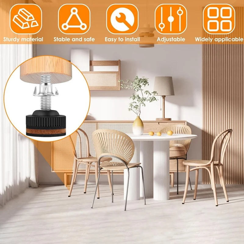 Регулируемые выравниватели для мебели из 20 упаковок с защитными накладками для пола, сверхпрочные выравнивающие ножки 3/8 дюйма с резиновыми подушечками, для столов-A26I
Регулируемые выравниватели для мебели из 20 упаковок с защитными накладками для пола, сверхпрочные выравнивающие ножки 3/8 дюйма с резиновыми подушечками, для столов-A26I