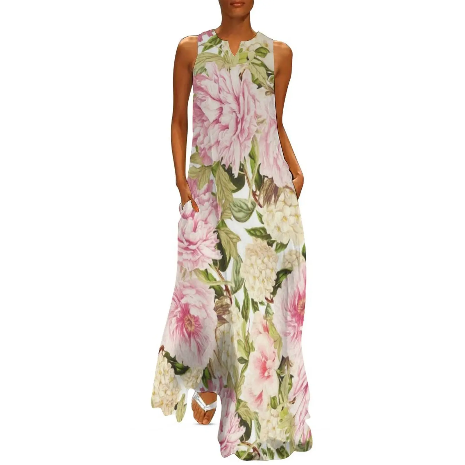 vintage peonies and hydrangeas Long Dress party dress women elegant luxury long sleeve dress
vintage peonies and hydrangeas Long Dress party dress women elegant luxury long sleeve dress